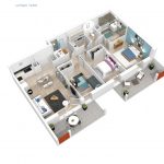Plan 3D de l'appartement T4 Le Pilatrio à Lahonce