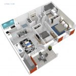 Plan 3D de l'appartement T3 Le Pilatrio à Lahonce